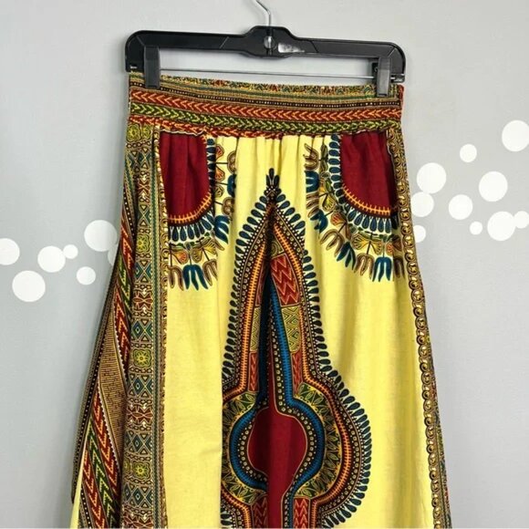 Kara Chic by NF Dashiki Maxi Skirt One Size African Print Cotton Boho Festival - Picture 3 of 11